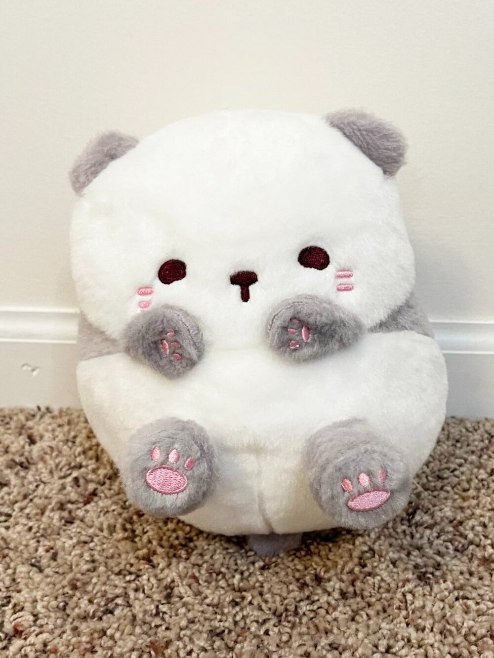 Kawaii Panda Plush Stuffed Animal Gray White Cute Soft Toy